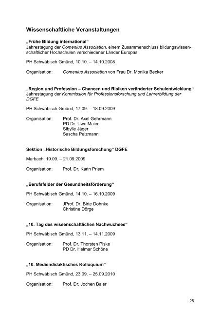 Forschungsbericht 2008 - Pädagogische Hochschule - Schwäbisch ...