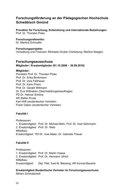 Forschungsbericht 2008 - Pädagogische Hochschule - Schwäbisch ...