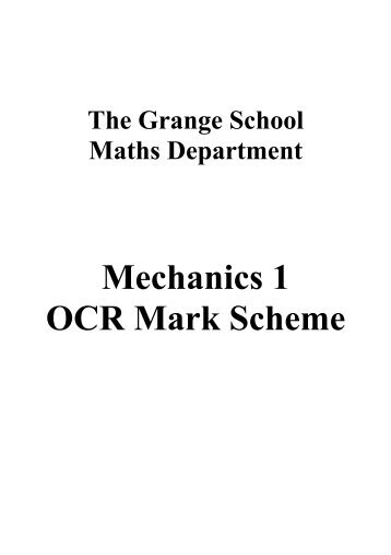 M1 Markscheme Booklet - The Grange School Blogs