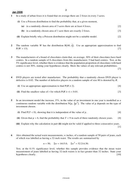 Prob & Stats 2 OCR Past Papers - The Grange School Blogs