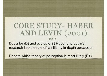 core study Haber and Levin - The Grange School Blogs