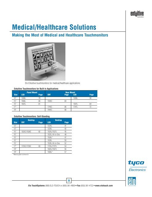 Elo U.S. Touchmonitor Catalog - Tek Solutions