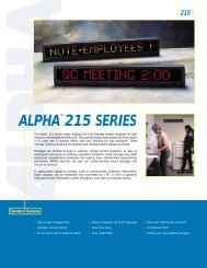 ALPHA 215 SERIES - Selectric Signs