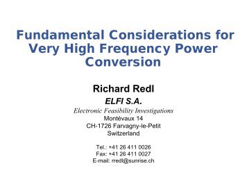 Fundamental considerations for very high frequency power conversion