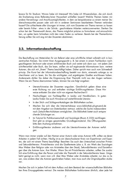 Leitfaden für das Studium Soziologie / Politikwissenschaft Stand: 2008