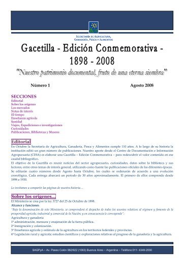 Gacetilla â EdiciÃ³n Conmemorativa - Ministerio de Agricultura ...