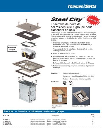 Steel City - 71W - BoÃ®te de sol rÃ©sidentielle pour plancher de bois