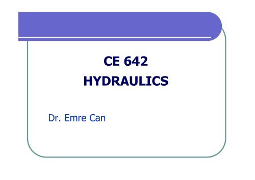 Open Channel Hydraulics