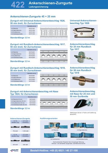 Airline-Ankerschienen-Zurrgurte - PHILIPP Gruppe