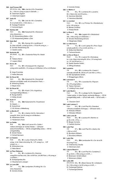 Pferdeverzeichnis - Equi-Score