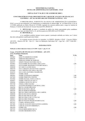 MINISTÉRIO DA FAZENDA ESCOLA DE ... - Tesouro Nacional