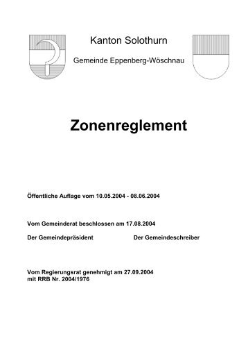 Zonenreglement - Gemeinde Eppenberg-WÃ¶schnau