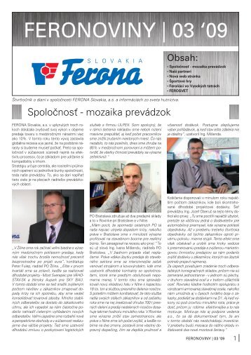 FERONOVINY | 03 '09 - FERONA Slovakia, as