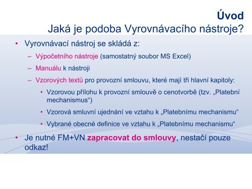 FinanÄnÃ­ model a VyrovnÃ¡vacÃ­ nÃ¡stroj