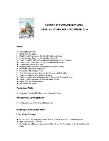 CEMENT and CONCRETE WORLD ISSUE: 88, NOVEMBER ...