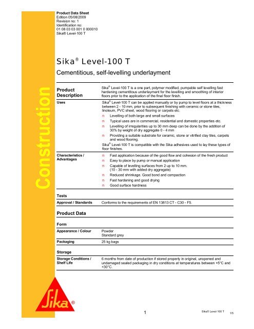 Sika Level 100 T 20090805 EN Rev 1 - Nor Gind