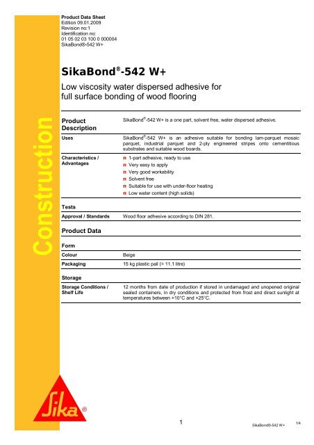 SikaBond-542 W+