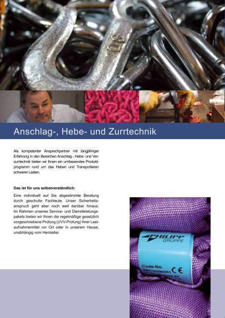 Anschlag-, Hebe- und Zurrtechnik  - PHILIPP Gruppe