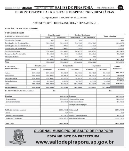 SALTO DE PIRAPORA  MUNICÃPIO DE - Prefeitura Municipal de ...