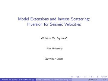 Seismic Inversion - The Rice Inversion Project - Rice University