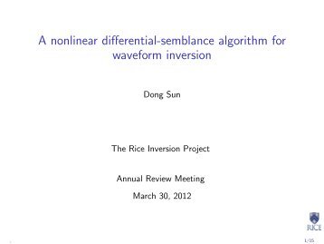 A nonlinear differential-semblance algorithm for waveform inversion
