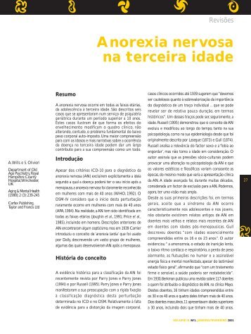 Anorexia nervosa na terceira idade - SaÃºde Mental