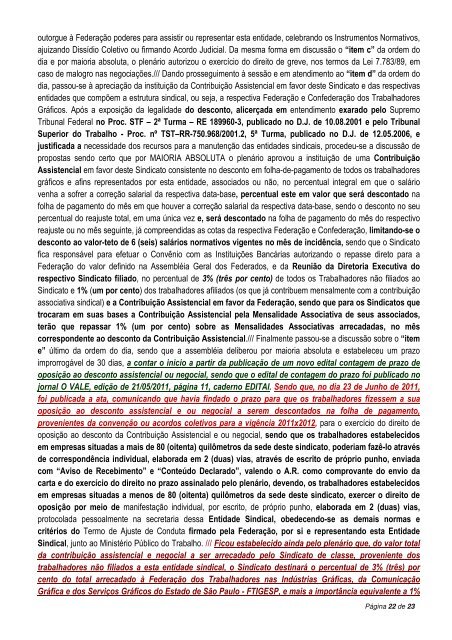 Ata da Assembléia da Campanha Salarial de 2011