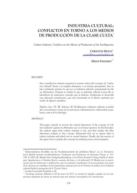 industria cultural: conflictos en torno a los medios de producción de ...