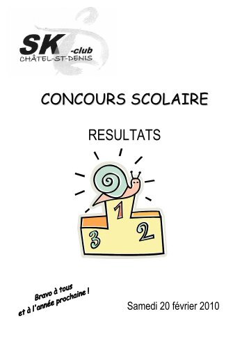 CONCOURS SCOLAIRE RESULTATS - ski club chatel