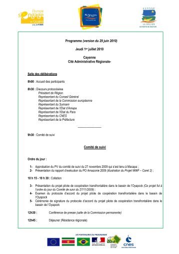 Consulter le programme - Région Guyane