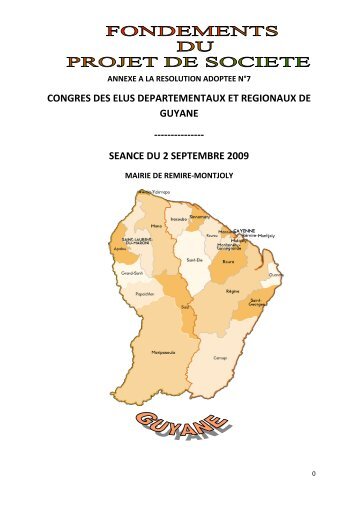 Fondements du Projet de société - Région Guyane