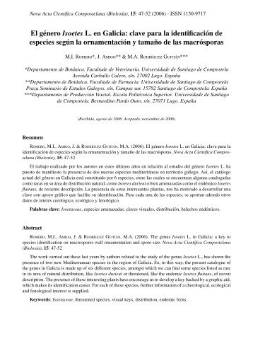 El gÃ©nero Isoetes L. en Galicia: clave para la identificaciÃ³n de ...