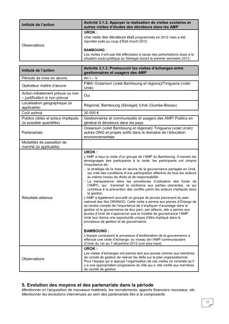 Programme A : Aires Marines ProtÃ©gÃ©es - Fondation Internationale ...