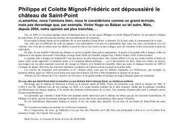 Philippe et Colette Mignot-FrÃ©dÃ©ric ont dÃ©poussiÃ©rÃ© le ... - Saint-Point
