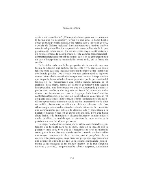 El concepto de acción interpretativa1 - Asociación Psicoanalítica de ...