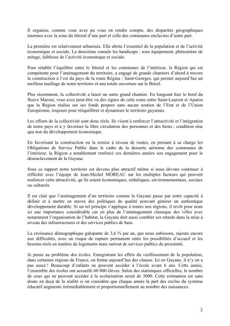 Intervention du Conseiller Régional Robert ... - Région Guyane