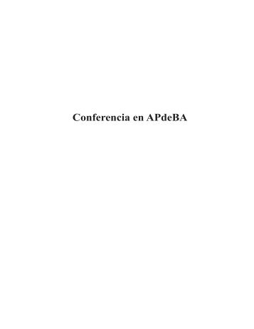 Conferencia en APdeBA - Asociación Psicoanalítica de Buenos Aires