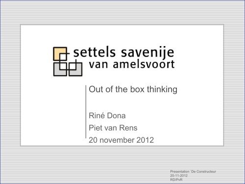 Presentatie Rine Dona en Piet van Rens - Engineers Online
