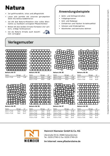 Natura - Pflastersteine von Niemeier