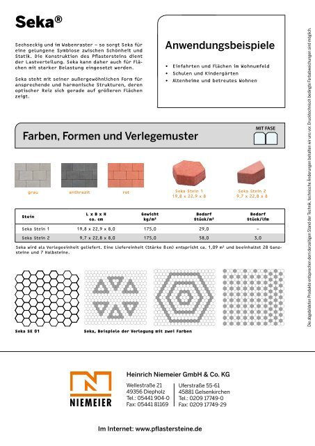 Seka® - Pflastersteine von Niemeier