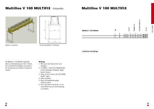 Multiline V 100 Drainlock Roste