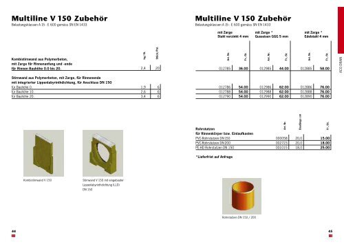 Multiline V 100 Drainlock Roste