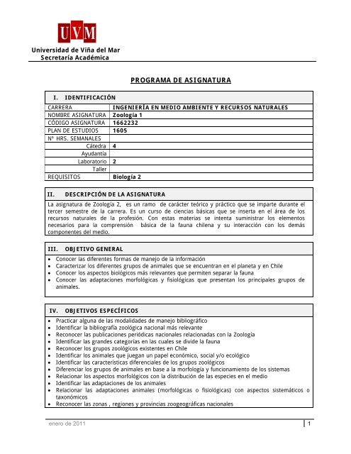 Zoologia I Pdf Universidad De Via A Del Mar
