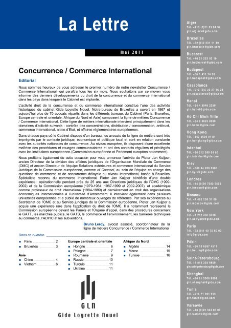 Concurrence / Commerce International - Gide Loyrette Nouel