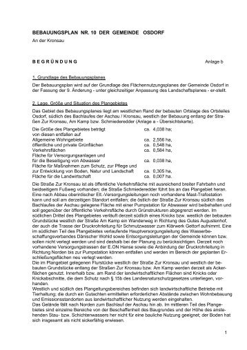 bebauungsplan nr. 10 der gemeinde osdorf - Bauland Schleswig ...