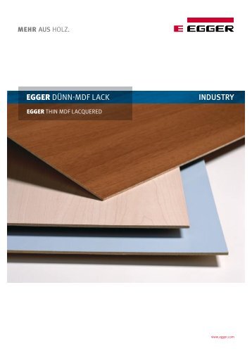 EGGER Dünn-MDF Lack Kollektion (PDF) - Fritz Egger GmbH & Co.