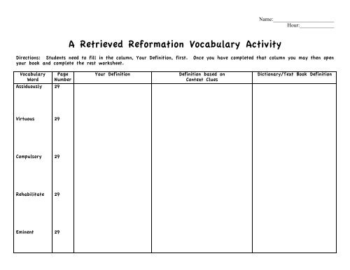 A Retrieved Reformation Pdf