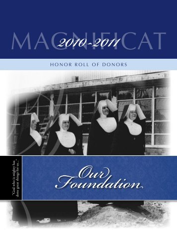 Honor roll of Donors - Magnificat High School