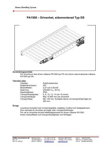 Drivenhet, sidmonterad - Idema Industriteknik AB