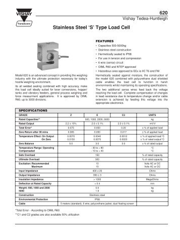 620 Stainless Steel 'S' Type Load Cell - Idema Industriteknik AB